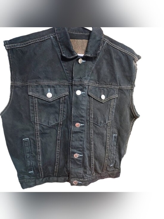 Tops - Black Denim Vest